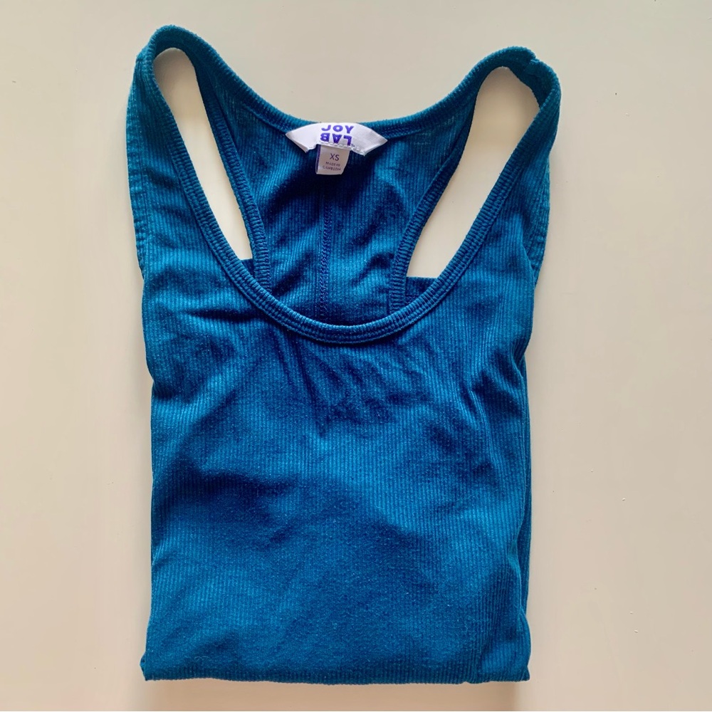 JoyLab High Low Workout Tank in Blue